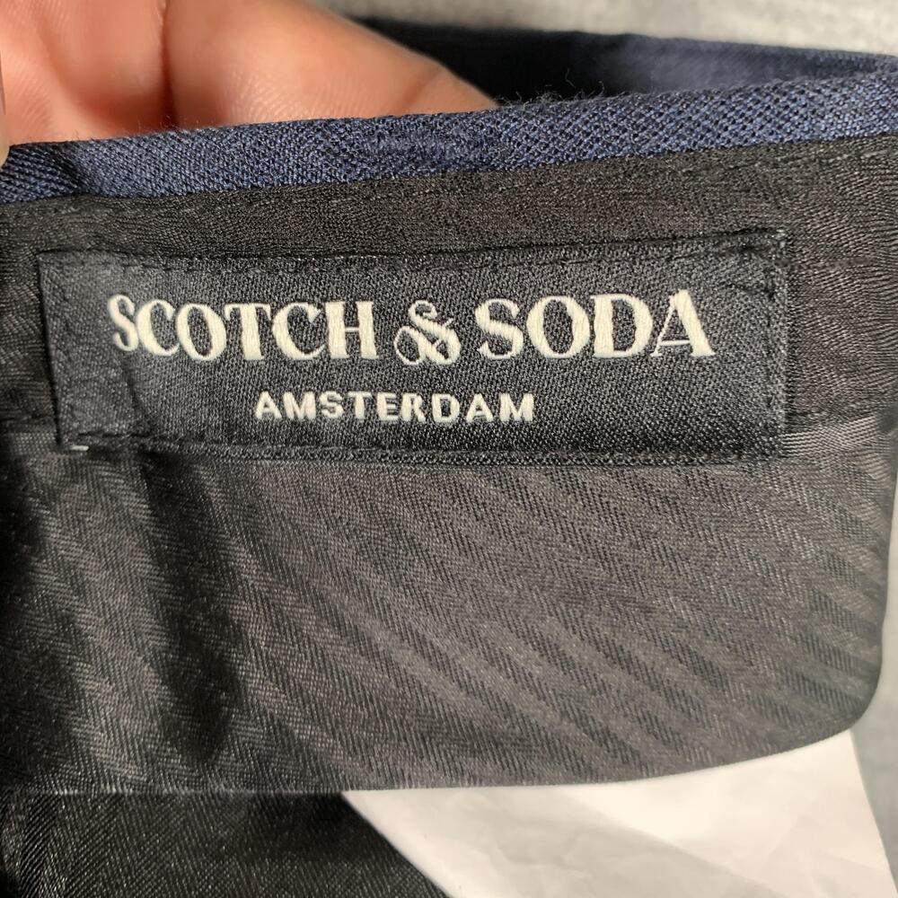 Scotch & Soda Pants Mens 36x32 Blue Regular Fit Poly Rayon Dress Trousers - Picture 5 of 11